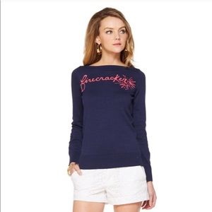 Lilly Pulitzer Tops - Lilly Pulitzer Pink Navy Large Sweater Top Lilly Pulitzer Tops - Lilly Pulitzer Pink Navy Large Sweater Top